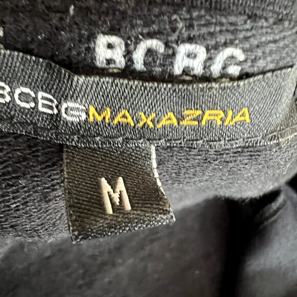 BCBGMAXAZRIA Jacket Women Size Medium Black Full Zip Rhinestone Sweater Crown - Picture 4 of 11